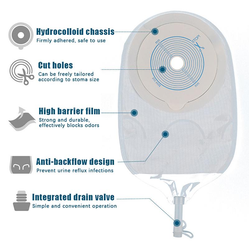 1/5/10Pcs No-Leak Urine Bags Supplies Adults Colostomy Bag Urostomy Bags Disposable Stoma Bag Comfortable