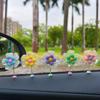 Süße selbstgemachte Häkelblumen Auto-Innendekoration, lustiges Blumenornament mit schüttelndem Kopf, Mini-Auto-Armaturenbrett-Dekor, tanzende Blume