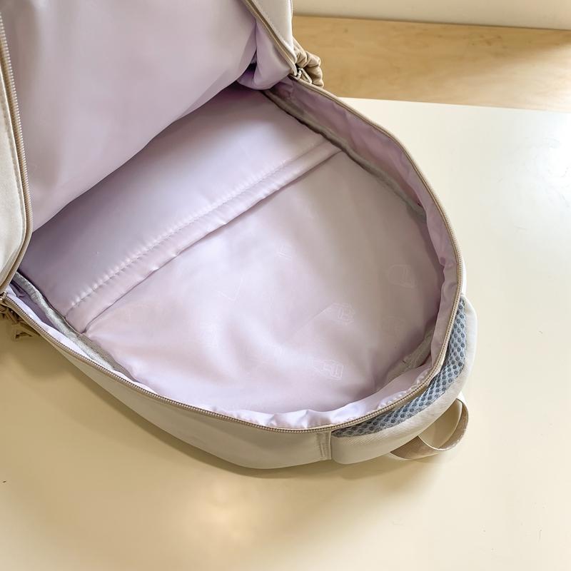 Female Color Block Backpack Student Campus Schoolbag Male Large Capacity Backpack with Coin Purse