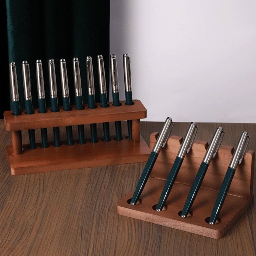 Household Wooden Pen Stand Vertical Pen Holder Creative Office Pen Holder  Kitchen Organizing Box