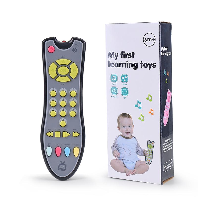 Baby Remote Control Toy Music TV Remote Control Electric Numbers Learning Toy Three Language Modes: English, Spanish, French