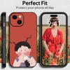 Coque de téléphone fille mignonne et originale Noir Mat Mince Coque de téléphone Pour iPhone17 16 15 14 13 ProMax
