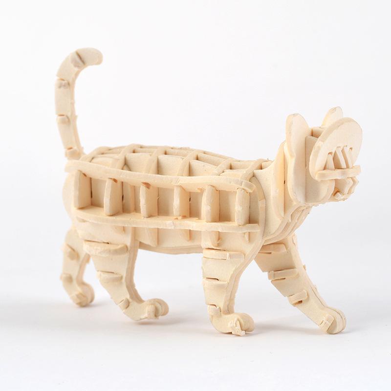 3D Animal Puzzle Model Assembly Toy Educational Ocean Biology DIY Wooden Craft Unfinished Hobby Puzzle Toy