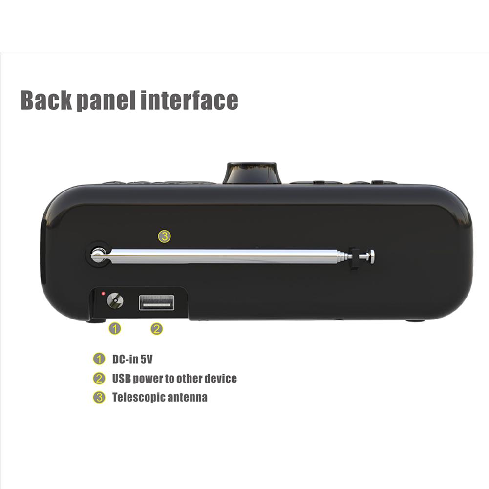 1200mAh Portable DAB FM Radio BT LED Display Digital Radio Battery Operated Radio Rechargeable Clock Radio for Home Outdoor Gift