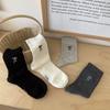 Autumn Socks Embroidered Bow Mid-Tube Socks Socks Trendy Solid Color Versatile Cotton Socks