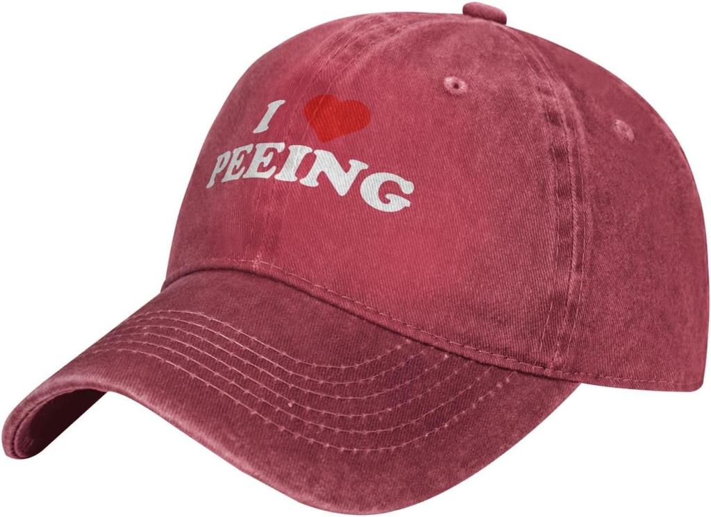 I Love Peeing Graphic Cotton Baseball Cap Adjustable Vintage Dad Hat Casual Unisex