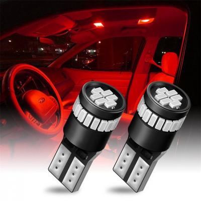 W5W 2825 LED Red Trunk Light T10 Dome Door Interior Map License Plate Light 2X