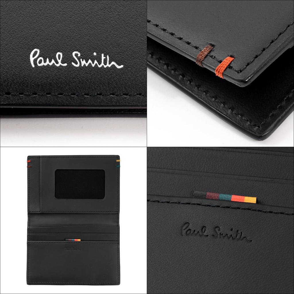 Paul Smith Men's Leather Cowhide Shopping Bag, Gift Wrapped, Pass Case, Card Case, Commuter Pass Holder, Includes One Cleaning Cloth (Unengraved,