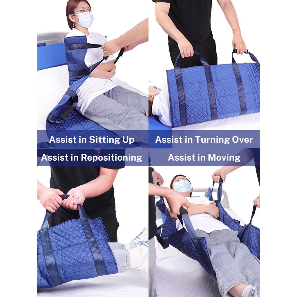 Positioning Bed Pad with Handles Washable Draw Sheets for Hospital Bed Ridden Patient Clothes Waterproof Glide Sheets