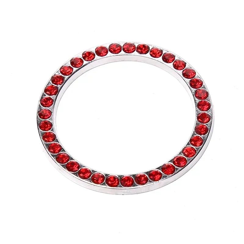 1PC Automobiles Start Switch Button Decoration Circle With Diamond Rhinestone Ring Button Sticker Car Interior Accessories