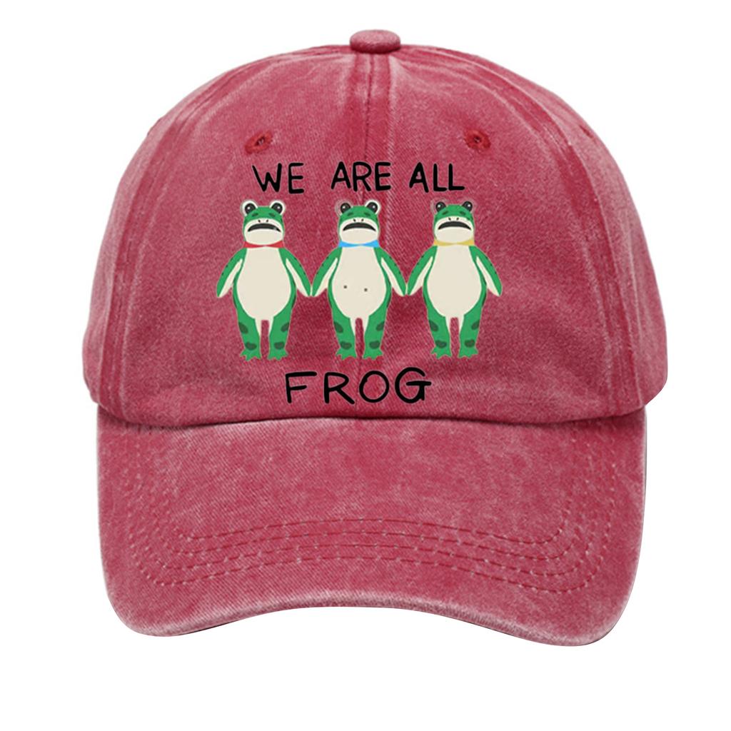 Men's Washed Cotton Baseball Cap With Printed Distressed Soft Top Denim Hat, Vintage Hat