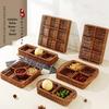 Imitation Rattan Woven Snack and Fruit Basket with Four Compartments for Living Room