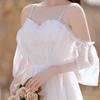White License Dress 1011 New Temperament Short Fairy Elegant and Thin Covering Arms Daily Wear Dress