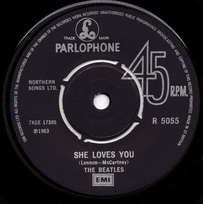 7inch Record BEATLES - She Loves You / I'll Get You R5055 Parlophone, App 1976 UK Rock Used