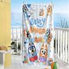 Bluey's Balloon Adventure Customizable Name Beach Towel High Absorbency & Quick-Dry Suitable for Swimming Gym Camping Yoga Vacation