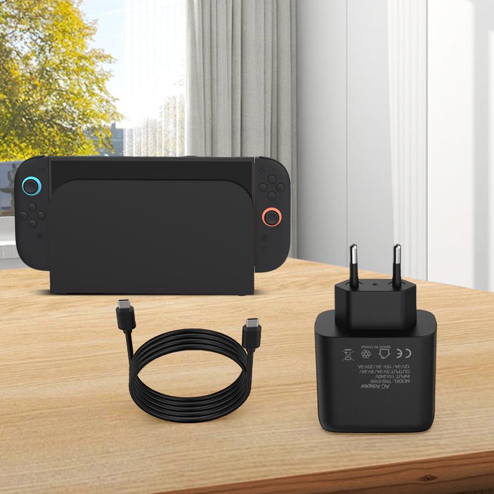 60W AC Adapter Power Supply with USB C Cable for Nintendo Switch2 Accessories Wall Charger Type C Charger for Switch/OLED