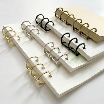 2ks Kovový pořadač se 3 kroužky Závěsné kroužky na notebook Album Spirálové kroužky na kroužky s volnými listy Kruhová vazba klipsy Scrapbook Příslušenství