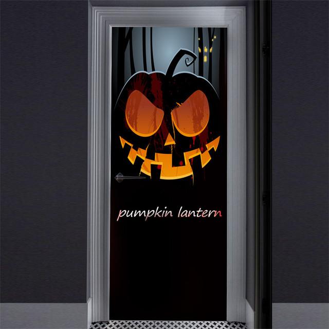 3D Gray Horror Wallpaper For Halloween Decoration Door Sticker Self-adhesive Waterproof PVC Wall Decal Party Decor Zombie Mural