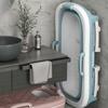 Foldable Silicone Bathtub Blue Portable Bath Home Spa 110Cm
