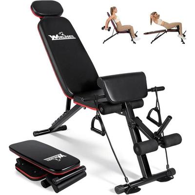 Foldable and Adjustable Weight Bench - NETTLIFE - 7-in-1 Bench - Foldable - Alloy Steel Frame - Load 300 Kg