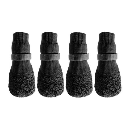 4 Pcs Dog Shoes for Small Dogs, Soft Anti-Slip Puppy Boots Paw Protectors for Hot Pavement, Hardwood Floors, Winter Snow Hiking