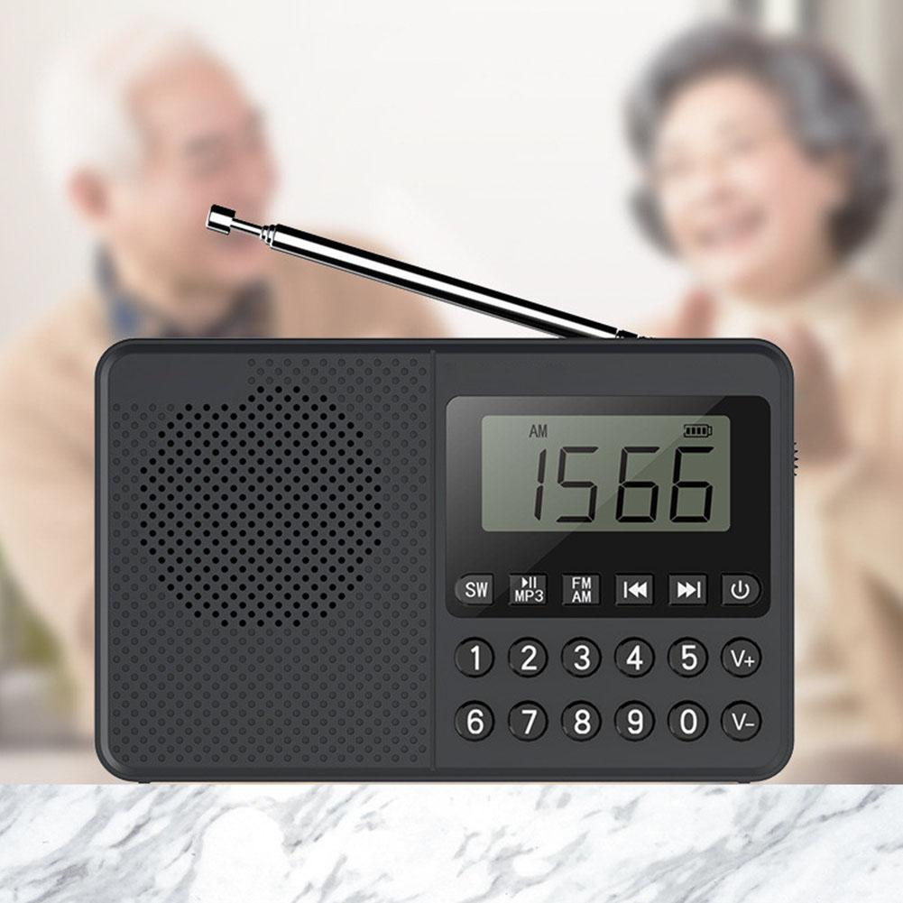 FM/AM/SW Portable Radio Dual Antenna Full Band Radio Receiver Speaker LED Digital Display 2.1 Channel Support USB Stick/TF Card