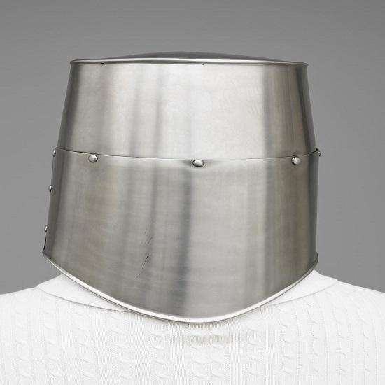 Templar Crusader Helmet 13th Century Full Face Steel Armor Knight Brass Cross Helmet Medieval Cosplay LARP  Gift for Him