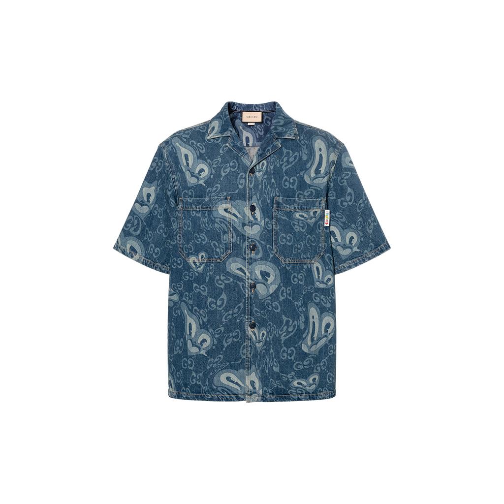 Gucci Shirts Men's Dark Blue Lapel Moderate Other 783811-XDCXR-4759