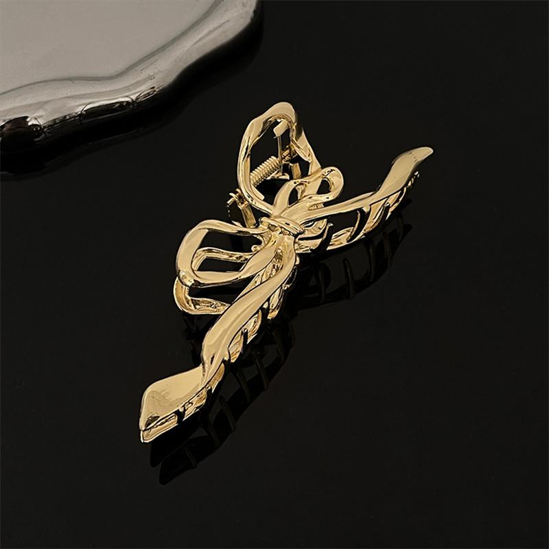 

Новые металлические заколки для волос с ремешком-бантом для женщин Y2k геометрические для высокого хвоста корейская заколка зажим краб клипсы аксессуары для волос для девочек