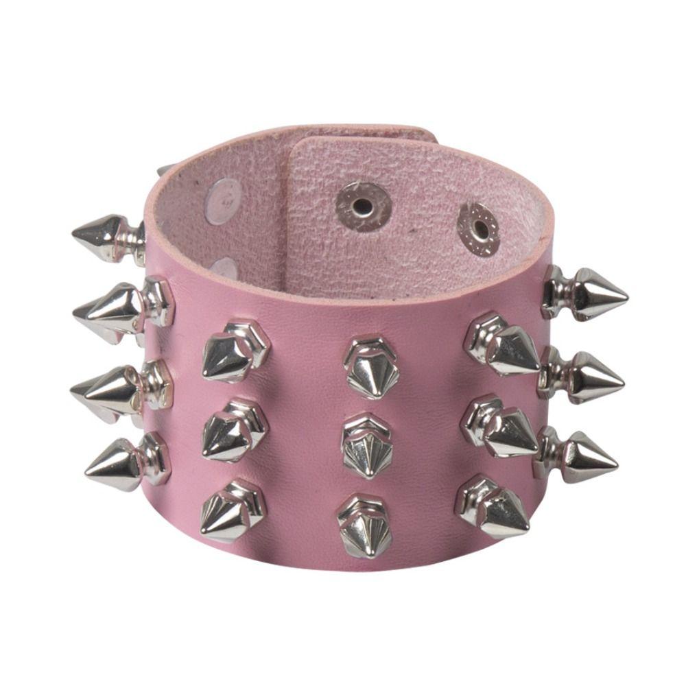 Punk Pu ādas radzēm aproce Gothic Cuff rokassprādze unisex melna aproce