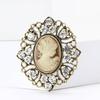 Fashion Retro Alloy Rhinestone Beauty Head Brooch Creative Versatile Women'S Clothing Corsage Jewelry Pin
