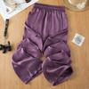 Fashion loose drape casual pants women's summer thin 1116 new ice silk cool straight pants breathable wide-leg pants