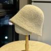 New Korean Style Autumn and Winter Woolen Knitted Bucket Hat for Women Versatile Fashionable Warm Temperament and Trendy Fisherman Hat