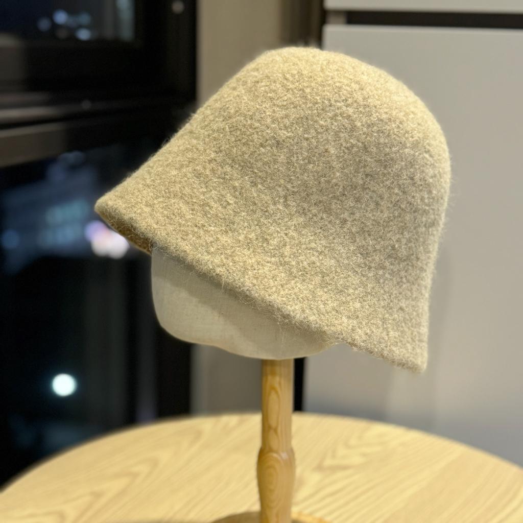 New Korean Style Autumn and Winter Woolen Knitted Bucket Hat for Women Versatile Fashionable Warm Temperament and Trendy Fisherman Hat