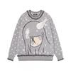 Cozy Oversized Knit Sweater With Cartoon Bear Motif Retro American Style Thick Warm Pullover Winter