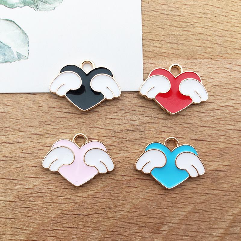 

Heart Wings Alloy Drip Oil DIY Pendant for Handmade Earrings