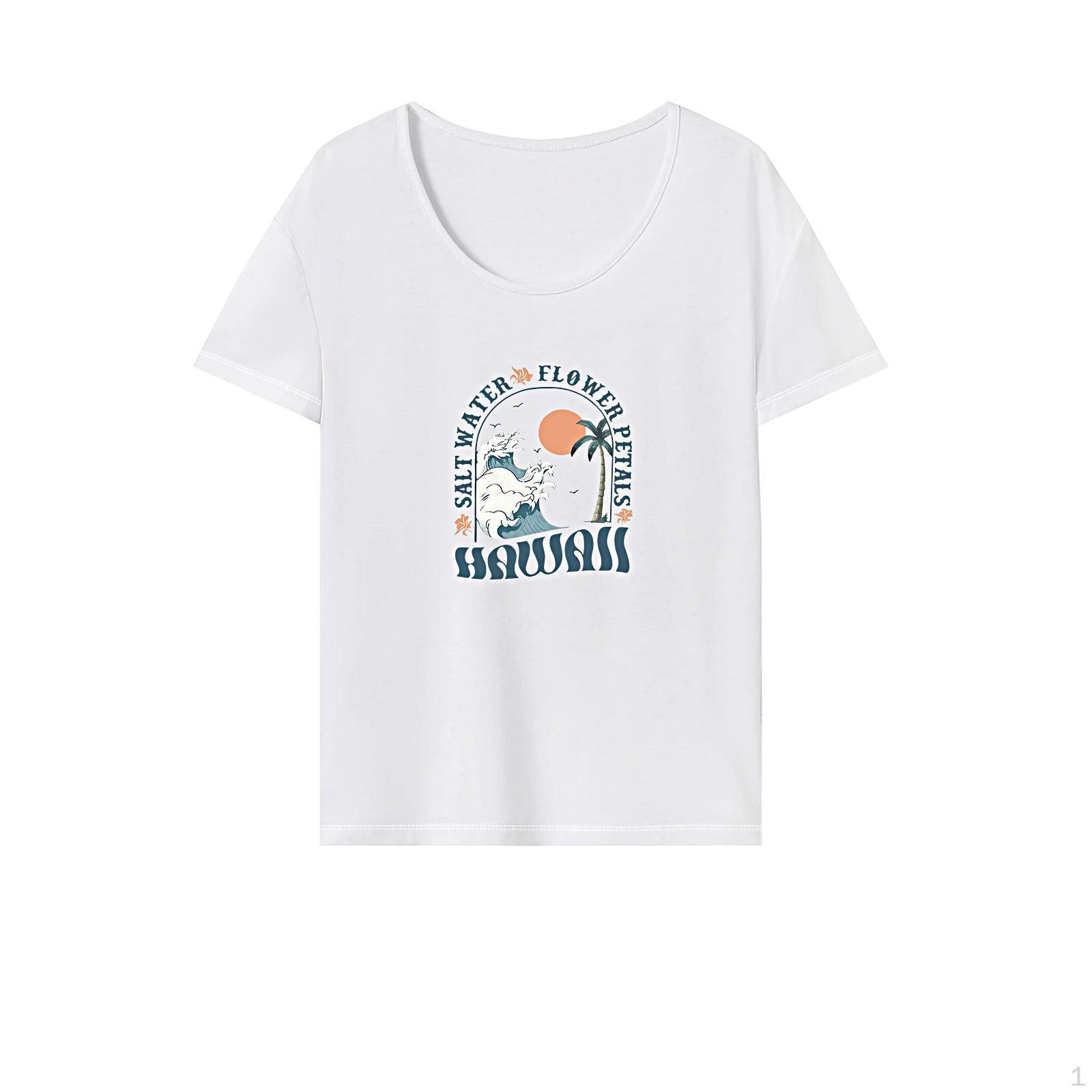 

T Shirt for Women Summer Souvenir Crew Neck Tee Walking Shopping Holiday S