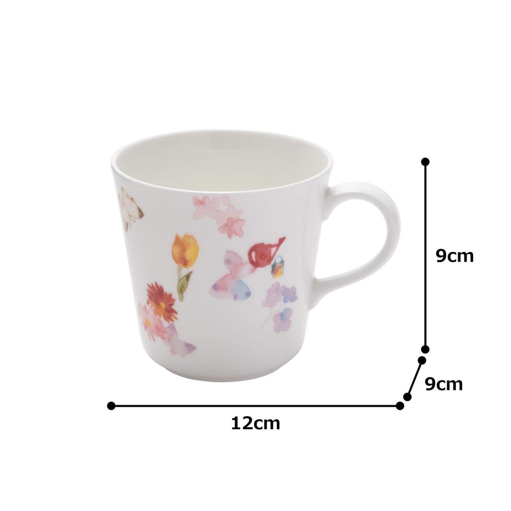 NARUMI Mug Spring Garden by Chihiro Iwasaki 340cc Simple Stylish Cute Large Gift Microwave Heating Dishwasher Safe Made in Japan Gift Box 52096-2923