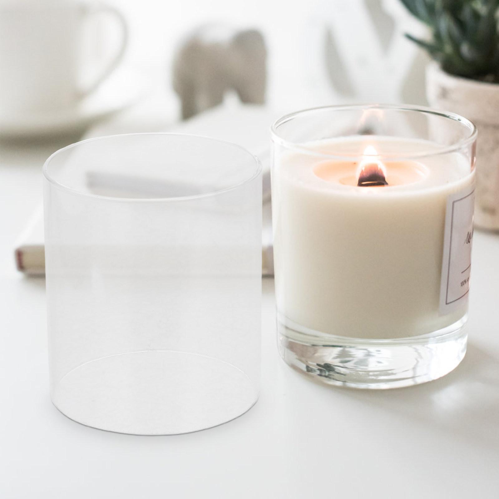 

2Pcs Clear Transparent Glass Covers Decorative Holders Desktop Glass Dome Home Supply for Warm Cozy Ambiance 10X9X9CM