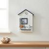 House Shaped Key Storage Box Rustic Finish Wall Mounted Space Saving for Entryway,