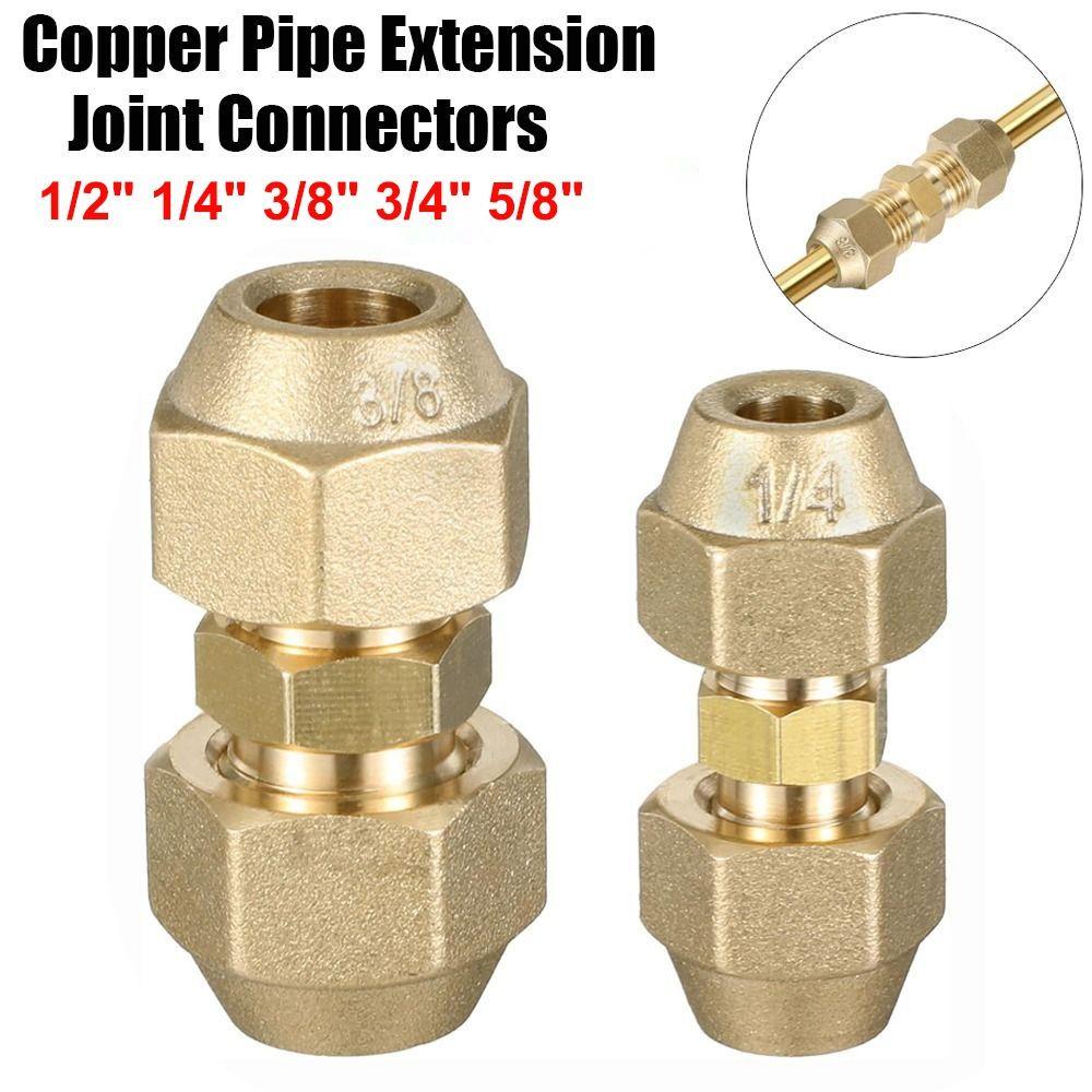 Straight Pipe Extension Joint 1/2" 1/4" 3/8" 3/4" 5/8" With Flare Nuts Pipe Coupling Adapters Flare Connecting