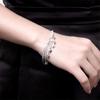 925 Silver Heart Tassel Bracelet 8 Inches Fashion Jewelry Gift for Women Party Accessories