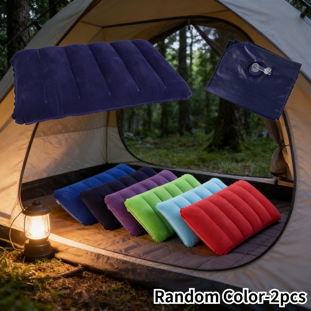 

2Pcs Random Color Air Cushion Pillow Suitable For Outdoor Use | Travel | For Camping And Other Activities, The Foldable Square Inflatable Pillow Random colors - 2Pcs