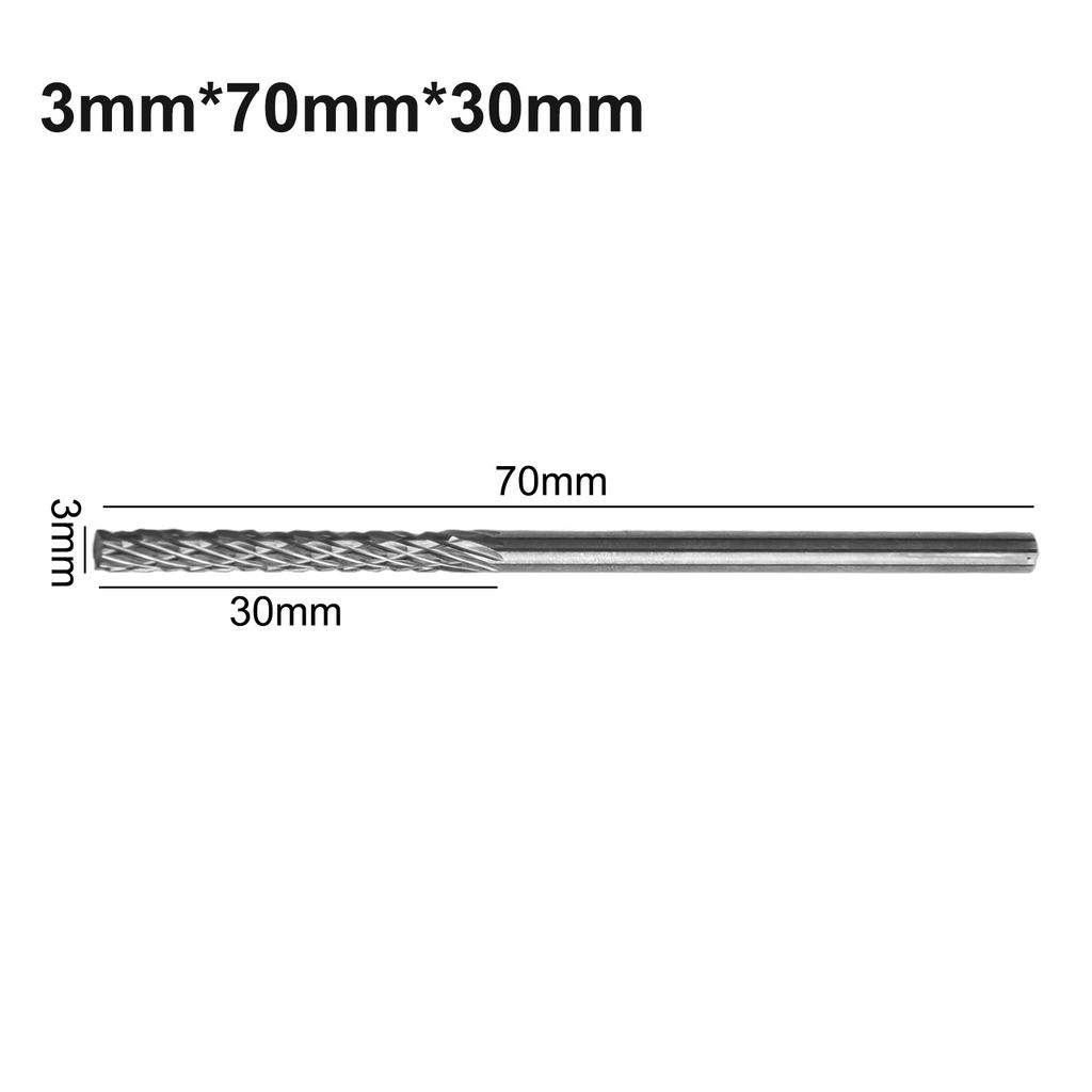 1pc 1/8 Long 3mm Shank Carbide Burs For Milling Cutter Burr Rotary File Hard Alloy Rotary Burr Drill Bit Engraving Cutter
