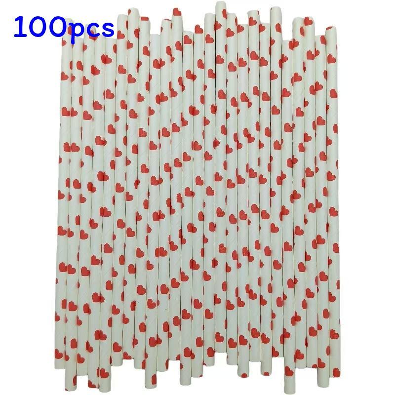 Festive Red Paper Drinking Straws Biodegradable For Party Decor And Desserts