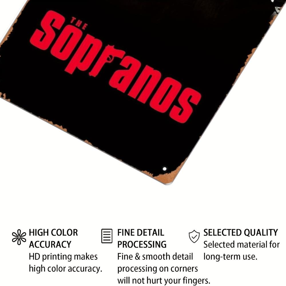 The Sopranos Vintage Metal Tin Sign, Classic TV Series Wall Decor, Retro Art Poster, Weatherproof Iron Painting for Indoor