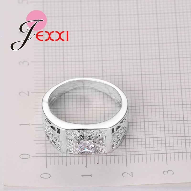 Fast Shipping Trendy New Arrival Finger Rings Classic Geometric Cut CZ Rhinestone Clear White Crystal Women Jewelry