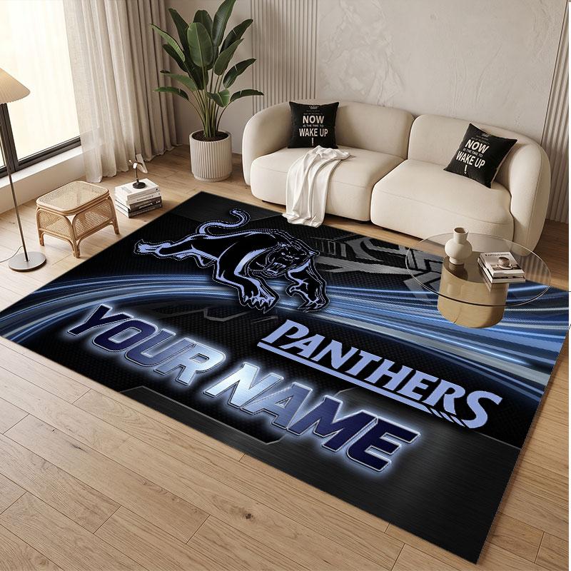 Custom Rug Penrith Panthers Pattern Print Name Text Soft Non‑Slip Floor Carpet for Home Indoor Decoration
