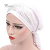 Cute Lady Rhinestone Muslim Turban Hat Chemo Cap Hair Loss Hijab Cap Cover