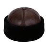 Gorro de Invierno de Cuero de Vaca Genuino Haining para Personas Mayores - Engrosado, con Felpa Cálida Gorro de Punto para Abuelo y Abuela